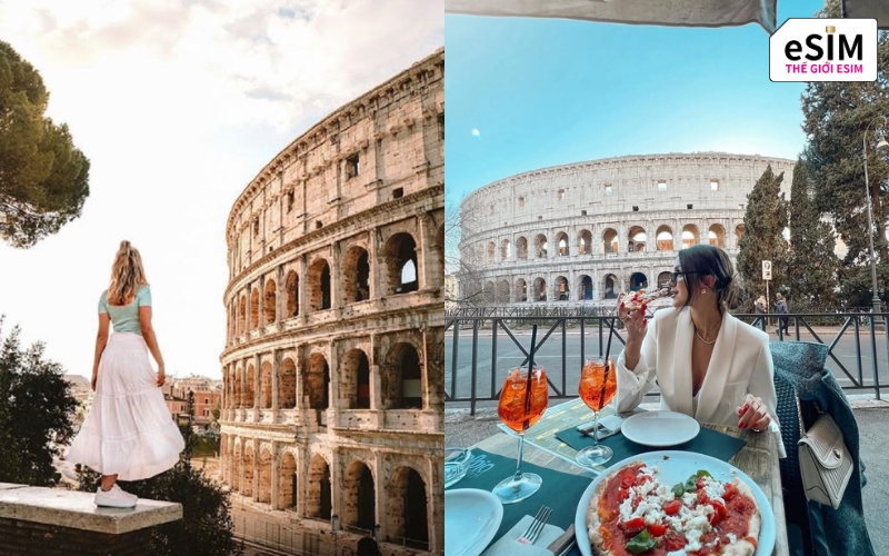 Rome kiêu hãnh cùng Đấu trường La Mã hoàng hôn và đài phun nước cổ.
